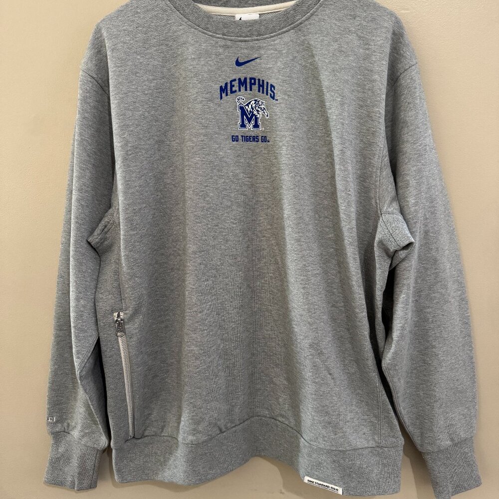 Nike Memphis Tigers Basketball Team Issue Dri-FIT Crewneck Sweatshirt Mens L NEW